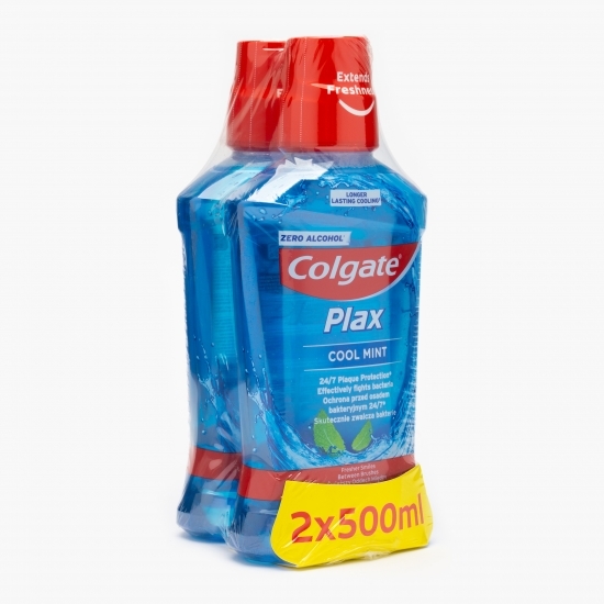 Apă de gură Cool Mint Plax 2x0.5l
