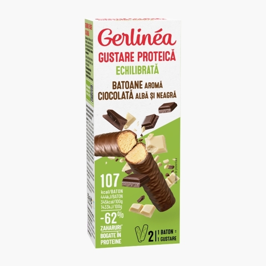 Batoane cu ciocolată albă și neagră 2x31g