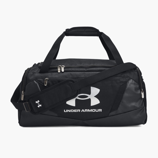 Geantă Duffle, mărime S-M, 40l, negru/argintiu metalic