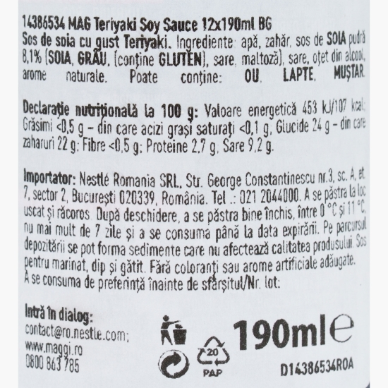 Sos de soia cu gust Teriyaki 190ml