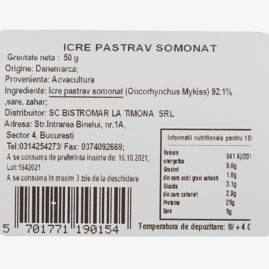 Icre păstrăv somonat 50g