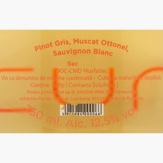 Vin alb sec Pinot Gris & Muscat Ottonel & Sauvignon Blanc, 12.5%, 0.75l