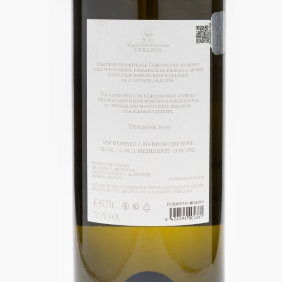 Vin alb demisec Viognier, 13.5%, 750ml