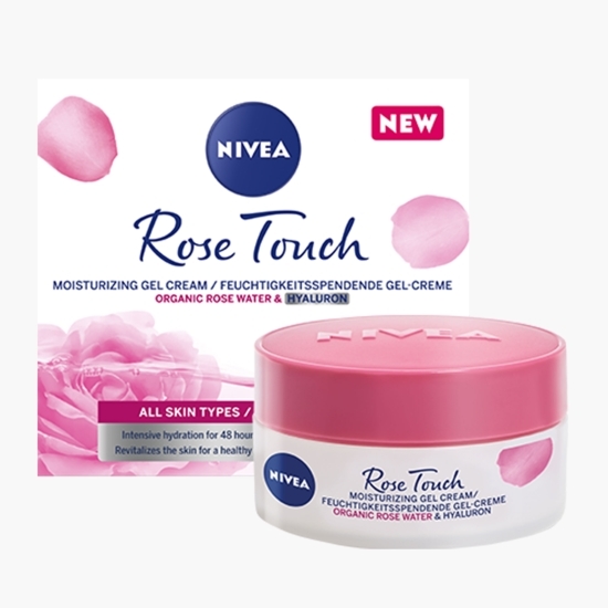 Set cadou Rose Care: Gel-cremă cu apă de trandafiri 50ml + Apă micelară cu apă de trandafiri 400ml + Balsam de buze Soft Rose 4.8m + geantă cadou