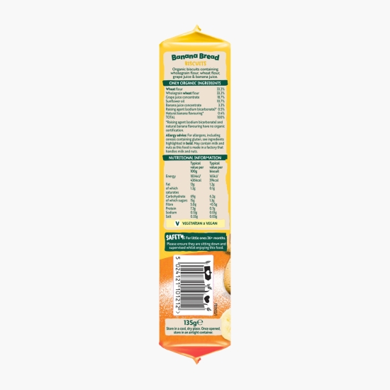 Biscuiți eco cu banană 135g, +36 luni