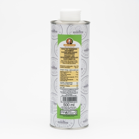 Ulei de floarea-soarelui virgin eco dezodorizat (gust neutru) pentru prăjit 500ml