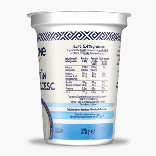Iaurt în stil grecesc 5.4% grăsime 375g