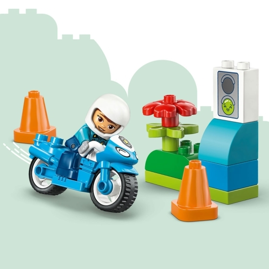 Motocicletă albastră de poliție, 10471 Duplo, 11 piese, +2 ani