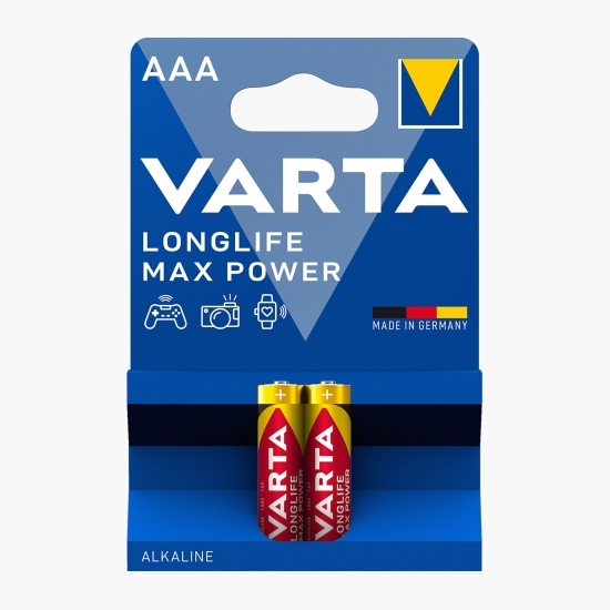 Baterii alcaline Longlife Max Power AAA - pachet blister, 2 buc
