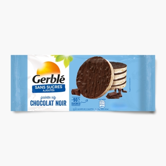 Galete de orez cu ciocolată neagră fără zahăr 130g