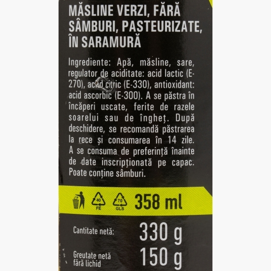 Măsline verzi fără sâmburi 330g