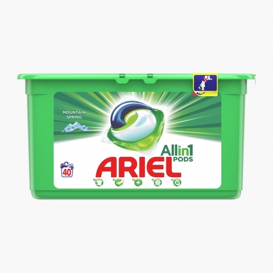 Detergent de rufe capsule All in One Pods Mountain Spring, 40 spălări