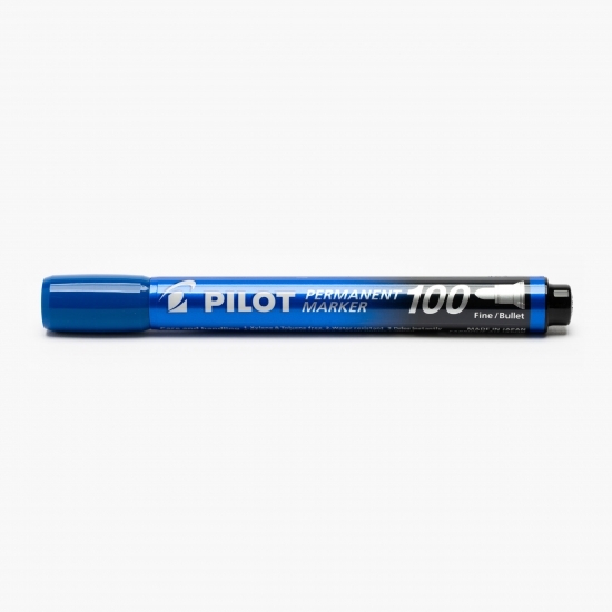 Marker permanent P100, 2-4.5 mm, vârf rotund, albastru