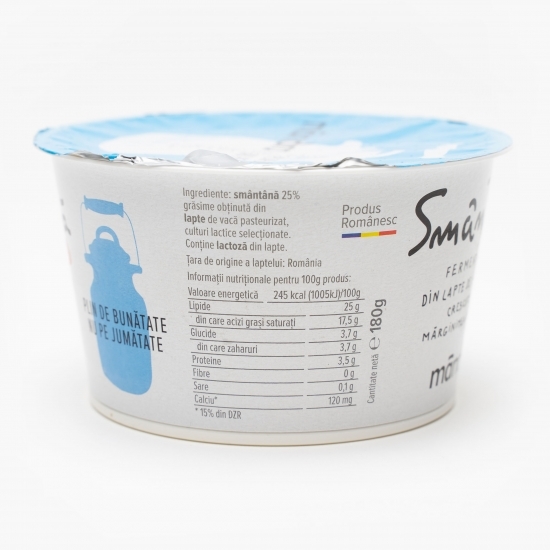 Smântână 25% grăsime 180g
