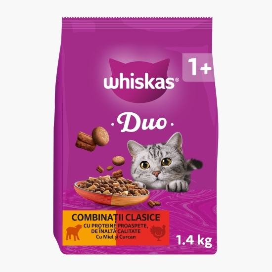 Hrană uscată pentru pisici adulte, 1.4kg, cu miel și curcan