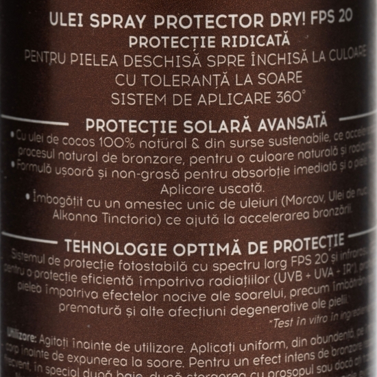 Ulei spray cu protecție solară Dry SPF 20, 150ml