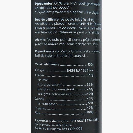 Ulei de Cocos MCT ecologic 250ml