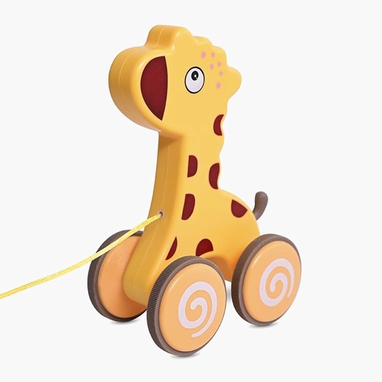 Jucărie de tras cu roți, 9-36 luni, Girafă