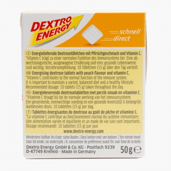 Tablete dextroză Minis piersică 50g