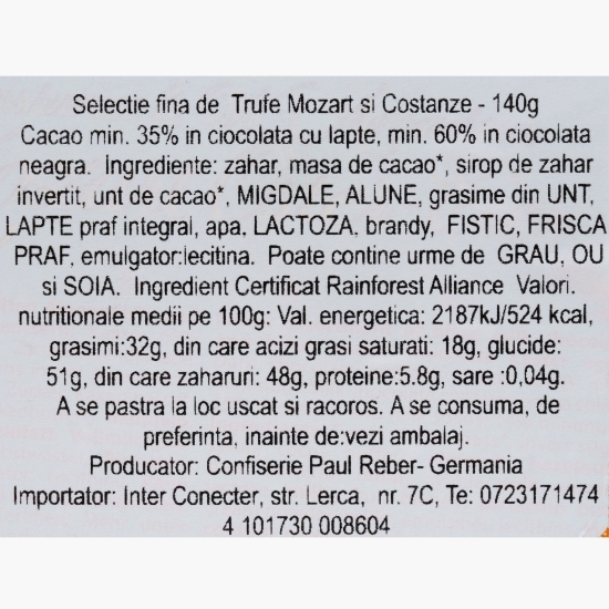 Praline de ciocolată Mozart&Constanze 140g