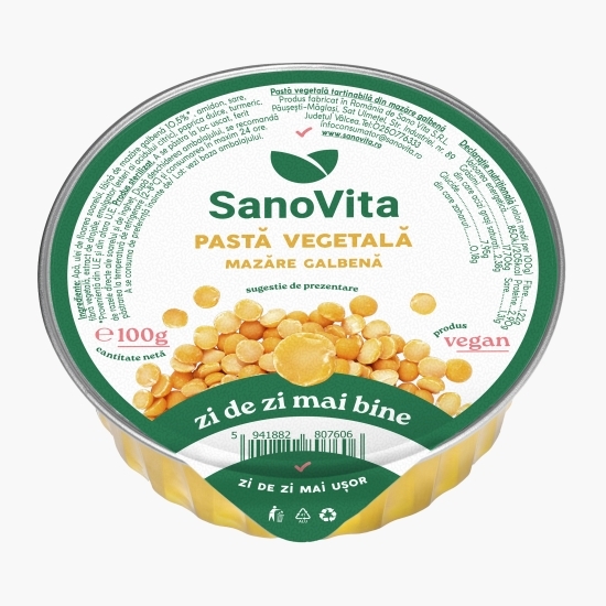 Pastă vegetală tartinabilă din mazăre galbenă 100g