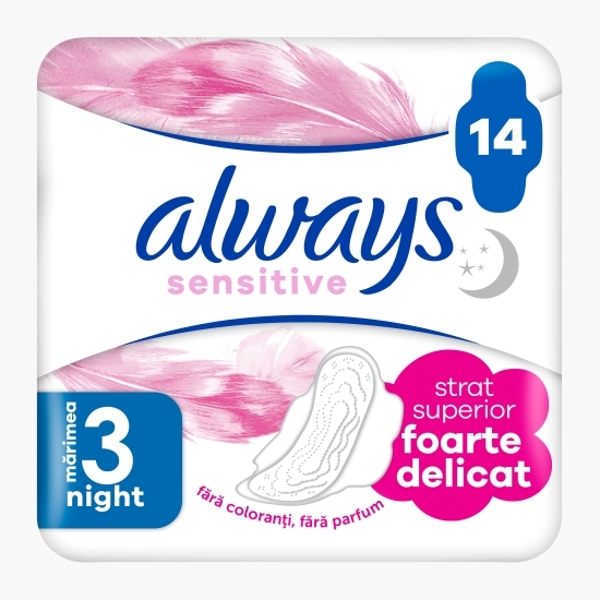 Absorbante Sensitive Night Duo Pack, 14 buc