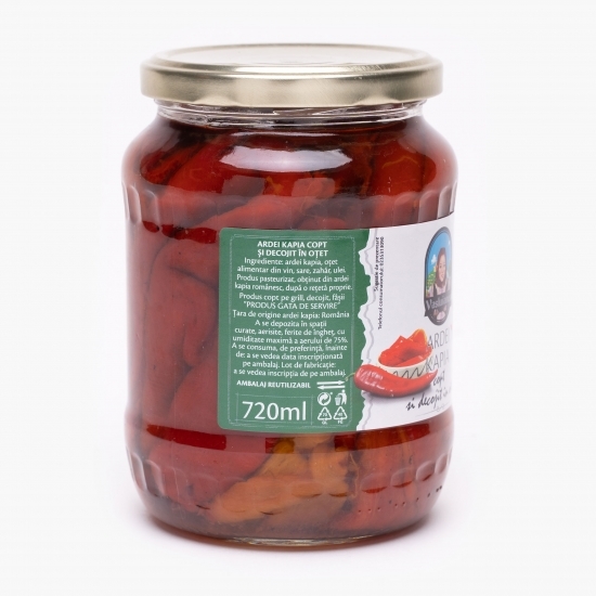 Ardei kapia copt și decojit în oțet 690g