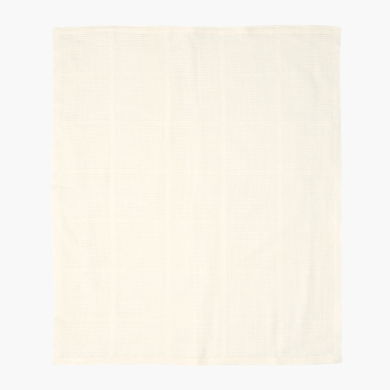 Păturică croșetată din bumbac, 75 x 100 cm, Crème