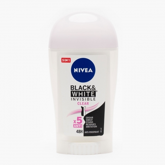 Deodorant stick feminin invisible for Black&White Clear 40ml