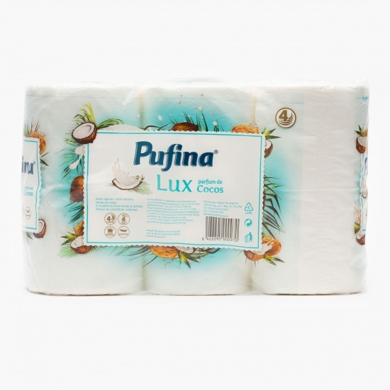 Hârtie igienică Lux parfum de cocos 4 straturi 6 role