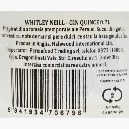 Gin gutuie, 41.3%, 0.7l