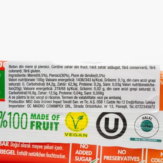 Baton de mere și piersici fără zahăr 20g