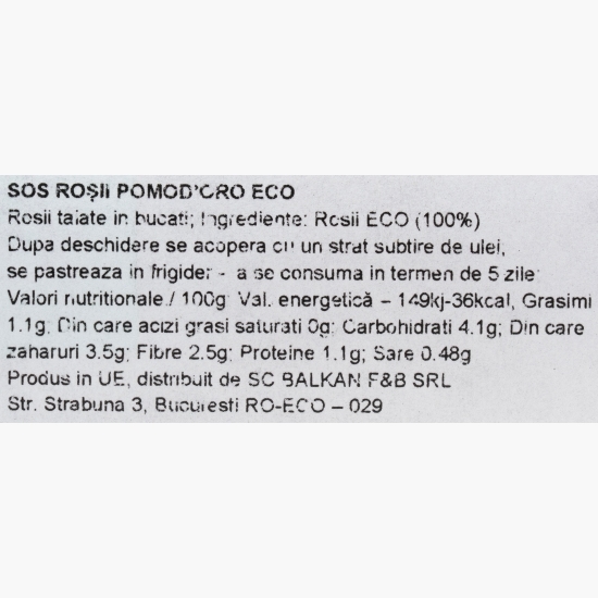 Sos de roșii eco Pomod'oro 340g