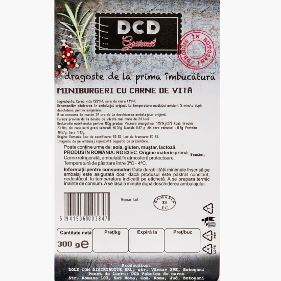 Miniburgeri din carne de vită 300g