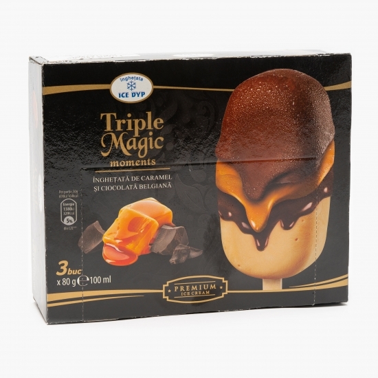 Înghețată caramel și cioco belgiană 3x80g