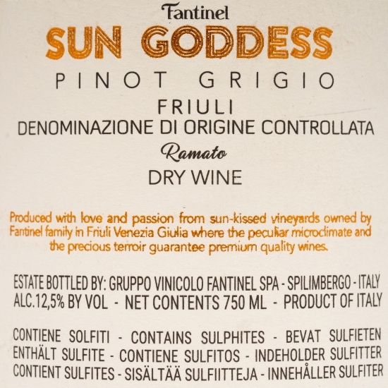 Vin rose sec Sun Goddess Pinot Grigio, 13%, 0.75l