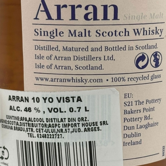 Whiskey Single Malt, 10 YO, 46%, 700ml + cutie