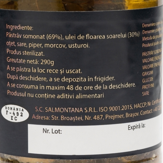 Păstrăv somonat în ulei 250g