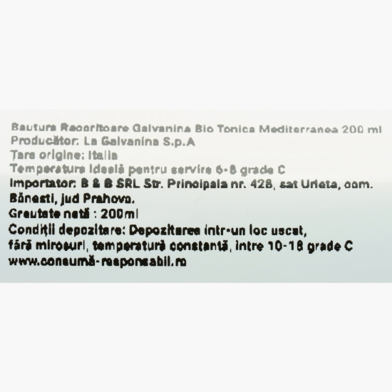 Apă tonică eco Mediterranean, 200ml