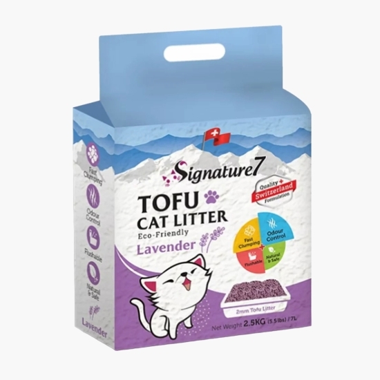 Așternut igienic pentru pisici Tofu, lavandă 7l