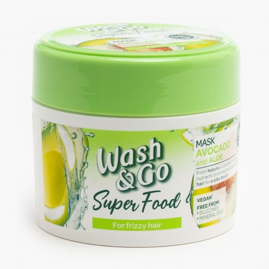 Mască pentru păr rebel, avocado și aloe, Super Food 300ml