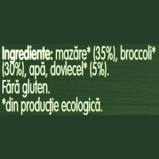 Piure ecologic de mazăre, broccoli și dovlecel 125g