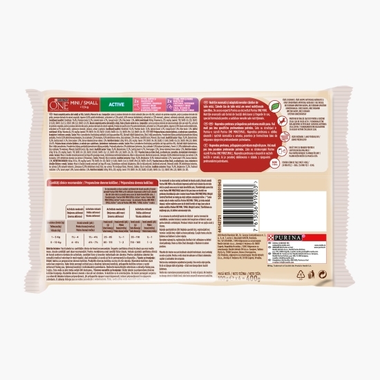 Hrană umedă pentru câini, 4x100g, Active cu vită, cartofi, morcov în sos și rață, paste și fasole