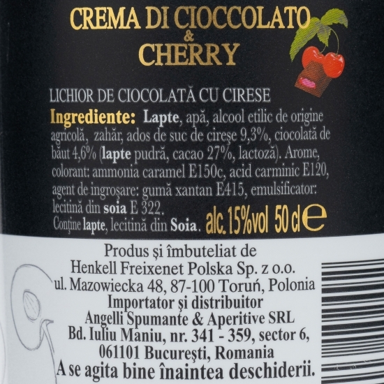 Lichior cremă de ciocolată&cireșe 15% alc. 0.5l