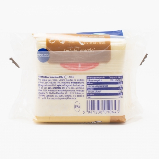 Brânză topită felii cu smântână 280g (pachet mare)