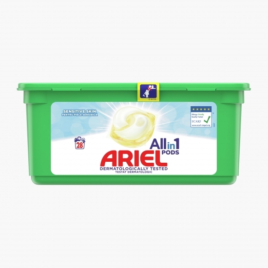 Detergent de rufe capsule All in One Pods Sensitive, 28 spălări