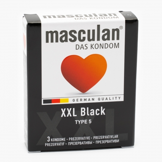 Prezervative XXL Black 3 buc