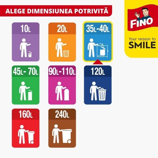Saci menajeri parfumați, cu șnur, 35l, 12 buc
