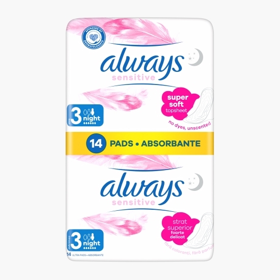 Absorbante Sensitive Night Duo Pack, 14 buc