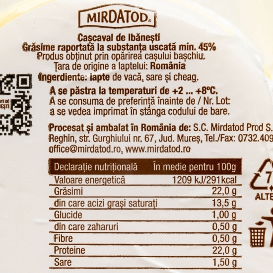 Cașcaval de Ibănești 450g